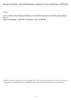 On the Influence of Nutrition on the Secretion of Enzymes by