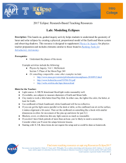 Lab: Modeling Eclipses