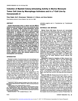 Induction of Myeloid Colony-stimulating Activity
