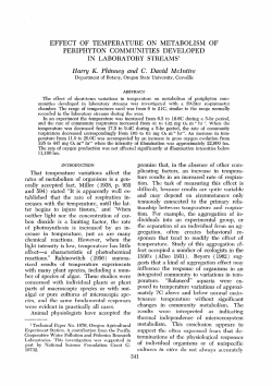 effect of temperature on metabolism of periphyton communities