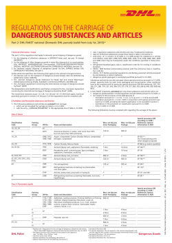 Rules governing the transport of hazardous substances and