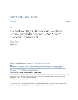 Friedrich von Hayek: The Socialist-Calculation Debate, Knowledge