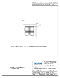 P-0037-HA Note: High Accuracy = +/- 0.007&rdquo; registration - Gel-Pak