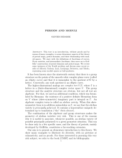 PERIODS AND MODULI It has been known since the