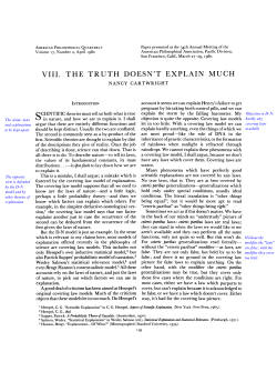VIII. THE TRUTH DOESN`T EXPLAIN MUCH