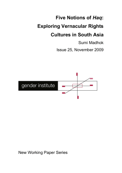 Five Notions of Haq: Exploring Vernacular Rights Cultures in