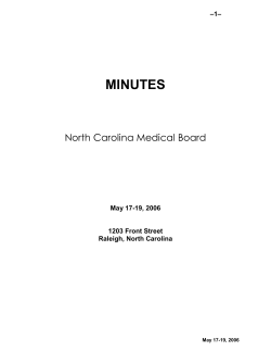 May 17-19, 2006 - North Carolina Medical Board