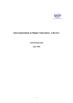 Internationalism in higher education