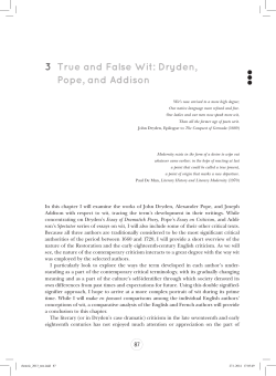 3 true and False Wit: Dryden, pope, and Addison