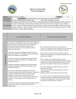 Eighth Grade Unit 4 Planning Organizer