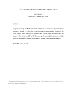 1 THE EFFECT OF AIR TRAFFIC DELAYS ON AIRLINE PRICES