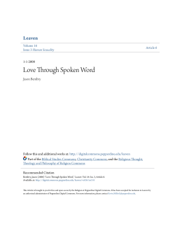 Love Through Spoken Word - Pepperdine Digital Commons