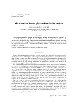 Meta-analysis, funnel plots and sensitivity analysis