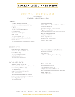 cocktails and dinner menu