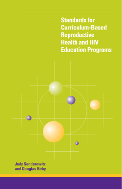 Standards for Curriculum-Based Reproductive Health and HIV