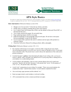 APA Style Basics