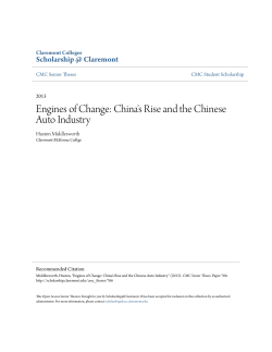 Engines of Change: China`s Rise and the Chinese Auto Industry