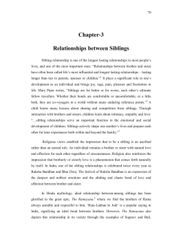 Chapter-3 Relationships between Siblings