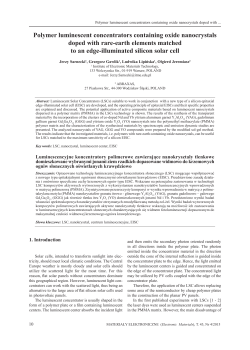 Polymer luminescent concentrators containing oxide nanocrystals