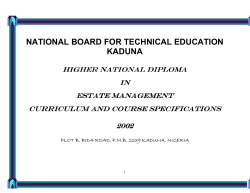 hnd estate mgt. curriculum - Yaba College of Technology