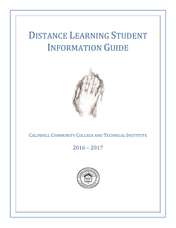 Distance Learning Student Information Guide
