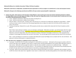 1 McDonald`s/Alliance for a Healthier Generation (&ldquo;Alliance&rdquo;)/Clinton