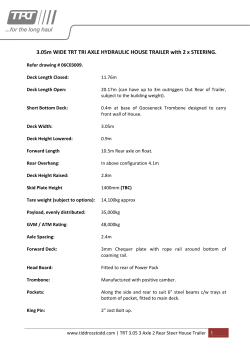 3.05m WIDE TRT TRI AXLE HYDRAULIC HOUSE TRAILER with 2 x