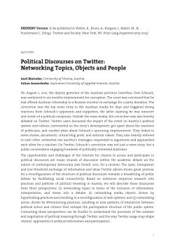 Political Discourses on Twitter: Networking Topics, Objects and People