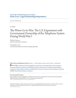 The Wires Go to War: The U.S. Experiment with Government