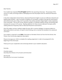 Pre-AP English I or II