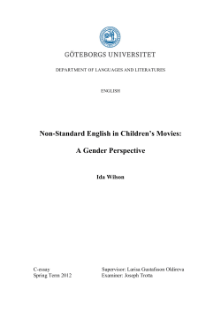 Non-Standard English in Children`s Movies: A Gender