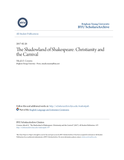 The Shadowland of Shakespeare: Christianity and the Carnival