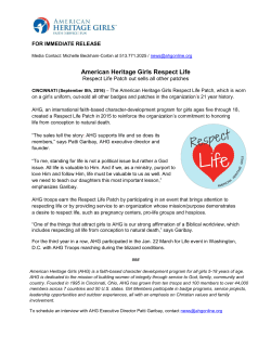 American Heritage Girls Respect Life