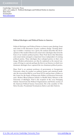 Political Ideologies and Political Parties in America