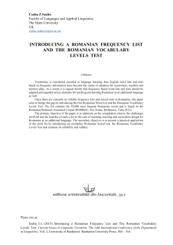 LIMBA ROM&Acirc;NĂ: - Open Research Online