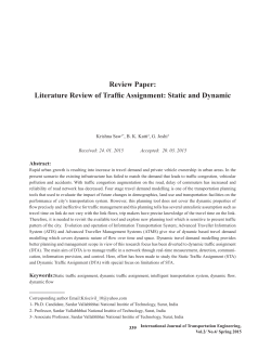Review Paper: Literature Review of Traffic Assignment: Static and