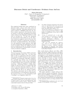 Discourse Deixis and Coreference: Evidence from AnCora