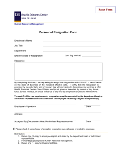 Personnel Resignation Form