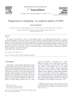 Disagreement in bargaining: An empirical analysis of OPEC