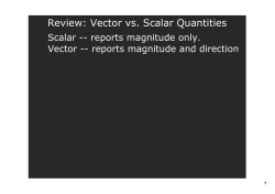 Review: Vector vs. Scalar Quantities