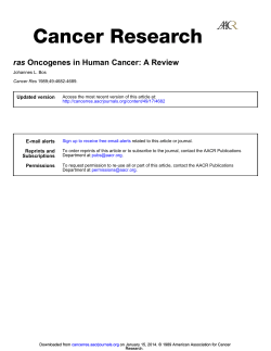 Oncogenes in Human Cancer: A Review ras