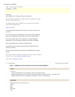 lab 8 &mdash; hubble`s law: the galaxy`s place in the universe ii