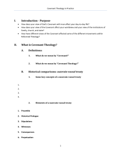 Covenant Theology in Practice