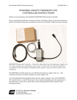 powerblanket&reg; thermostatic controller instructions