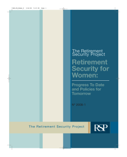 Retirement Security for Women