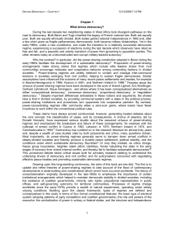 1 Chapter 1 What drives democracy? During the last decade two