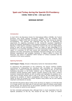 Spain and Turkey during the Spanish EU-Presidency