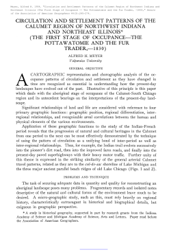 The First Stage of Occupance - the Pottawatomie and the Fur Trader
