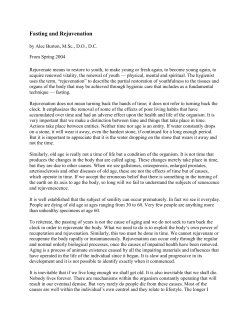 Fasting and Rejuvenation