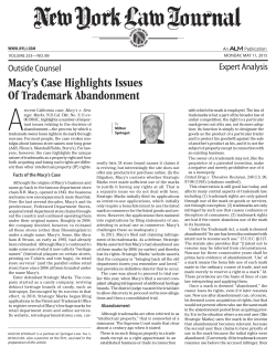 Macy`s Case Highlights Issues Of Trademark Abandonment
